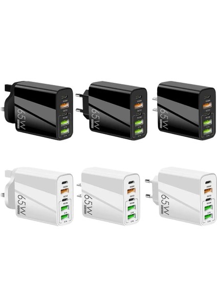 Abd Siyah 65W USB Tip C Şarj Cihazı USB Hızlı Şarj 3.0 IPhone 14 13 Pro Için 5 Bağlantı Noktası Huawei Xiaomi Samsung USB Tip C Şarj Cihazı (Yurt Dışından) fiyatları