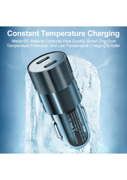 Siyah 40W 2 Port USB C Araç Şarj Cihazı Hızlı Şarj iPhone 14 13 12 11 Pro Promax x Xs Xsmax USB Tip C Araç Şarj Cihazı Telefon Adaptörü (Yurt Dışından) fırsatları