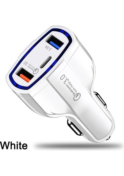 C Tipi Kablolu Beyaz Baecoar 7A Araç Şarj Cihazı Hızlı Şarj 3 USB Araç Şarj Cihazları iPhone Için Usbc Hızlı Şarj Cihazı Pd Xiaomi Redmi Samsung Için Şarj Adaptörü (Yurt Dışından)