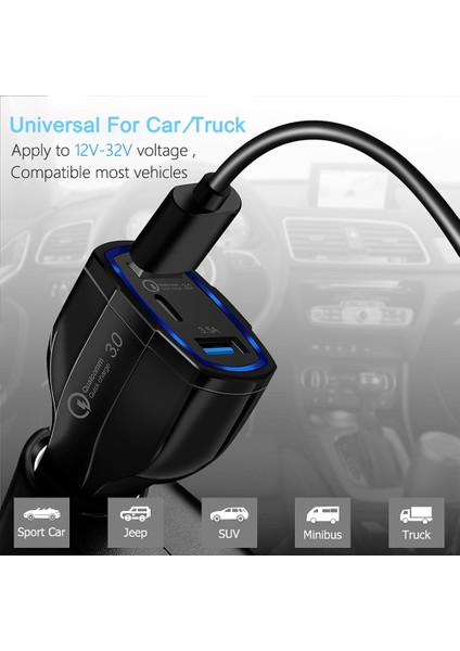 C Tipi Kablolu Beyaz Baecoar 7A Araç Şarj Cihazı Hızlı Şarj 3 USB Araç Şarj Cihazları iPhone Için Usbc Hızlı Şarj Cihazı Pd Xiaomi Redmi Samsung Için Şarj Adaptörü (Yurt Dışından) modelleri