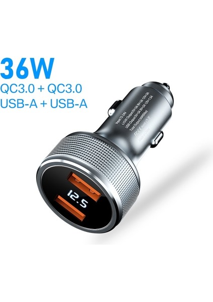 36W Çift Qc3.0 40W USB Araç Şarj Cihazı Pd Qc3.0 Hızlı Şarj 8 Port USB C Şarj Istasyonu Telefon Şarj Adaptörü iPhone 13 Xiaomi Için LED Ekran (Yurt Dışından)
