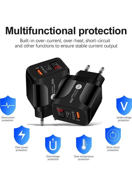 Beyaz Abd Gtwın Qc4.0 Qc3.0 20W USB C Telefon Şarj Cihazı LED Ekran Tip C Hızlı Şarj Taşınabilir Adaptör iPhone 13 12PRO iPad Huawei Xiaomi (Yurt Dışından) indirimleri