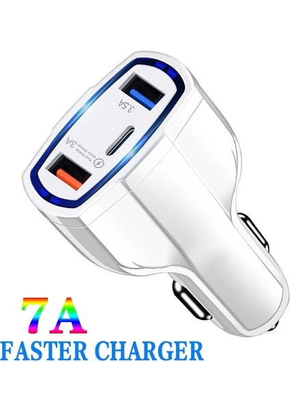 1m C2L 35W Qc 3.0 USB C Araç Şarj Cihazı 3 Port Hızlı Şarj 3.0 Hızlı Şarj Cihazı iPhone 13/13PRO/12/12PRO Max Xiaomi Araç Telefonu Şarj Cihazı (Yurt Dışından) modelleri