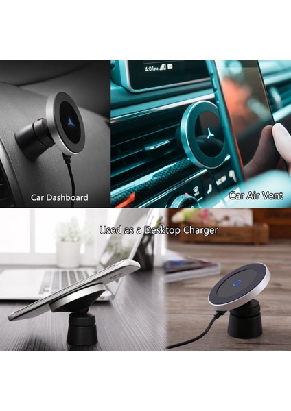 5W-SIYAH 360 Döndür Manyetik Qı Araba Kablosuz Şarj Standı Dashboard Havalandırma Braketi IPhone 11 Pro Max Xs Xr Samsung S9 S21 S10 S20 (Yurt Dışından) fırsatları