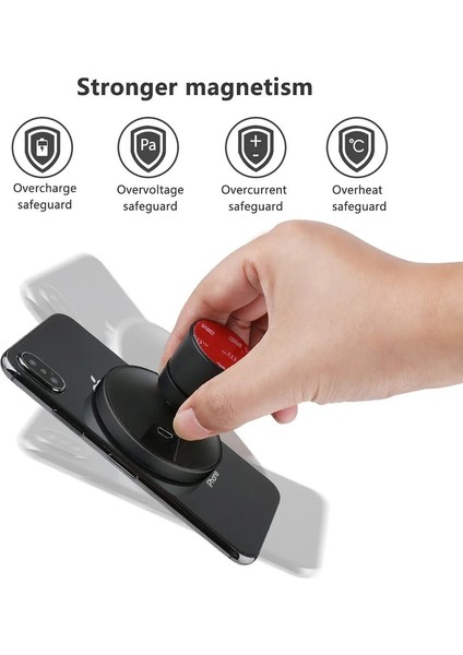 5W-SIYAH 360 Döndür Manyetik Qı Araba Kablosuz Şarj Standı Dashboard Havalandırma Braketi IPhone 11 Pro Max Xs Xr Samsung S9 S21 S10 S20 (Yurt Dışından) indirimleri