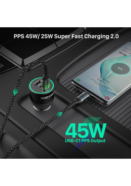 3 Bağlantı Noktalı Wotobeus 120W 3 Bağlantı Noktalı Hızlı Araç Şarj Cihazı Hızlı Şarj USB C PD100W Pps 65W 45W 20W Dizüstü Bilgisayarlar Için MacBook iPad iPhone Galaxy Telefon (Yurt Dışından) indirimleri