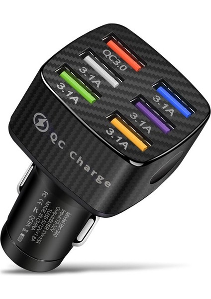 6 Bağlantı Noktalı Araç Şarj Cihazı Vumpach 6 Bağlantı Noktalı USB Araç Şarjı 75W Hızlı Şarj 3.0 iPhone 13 12 11 Pro Için Hızlı Şarj Samsung Xiaomi Taşınabilir Telefon Şarj Cihazı (Yurt Dışından)