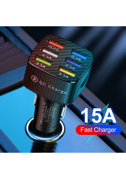 6 Bağlantı Noktalı Araç Şarj Cihazı Vumpach 6 Bağlantı Noktalı USB Araç Şarjı 75W Hızlı Şarj 3.0 iPhone 13 12 11 Pro Için Hızlı Şarj Samsung Xiaomi Taşınabilir Telefon Şarj Cihazı (Yurt Dışından) modelleri