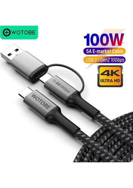 5A 2'si 1 Arada Kablo Wotobe 2 Port 83W Süper Hızlı Araç Şarj Cihazı, USB C Pd/pps 65W/45W 20V 20W,QC3.0/AFC/FCP18W iPhone 13 Mıbook Dell Xps Hp Dizüstü Bilgisayarlar Için (Yurt Dışından)