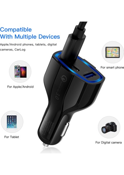 Beyaz 30W Pd USB C Araç Şarj Cihazı Hızlı Şarj 4.0 3.0 Qc4.0 Qc3.0 Telefon Şarj Cihazı Tip C iPhone 13 Xiaomi Huawei Samsung Için Hızlı Şarj (Yurt Dışından) fırsatları