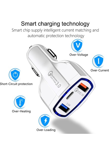 Beyaz 30W Pd USB C Araç Şarj Cihazı Hızlı Şarj 4.0 3.0 Qc4.0 Qc3.0 Telefon Şarj Cihazı Tip C iPhone 13 Xiaomi Huawei Samsung Için Hızlı Şarj (Yurt Dışından) indirimleri