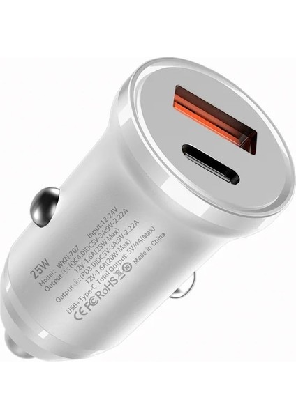 3'ü 1 Arada USB Kablosuyla Beyaz Baecoar USB C Araç Şarj Cihazı 25W Hızlı Şarj 4 Araç USB Şarj Cihazı 20W Pd 3.0 iPhone Samsung Xiaomi Telefonları Için Hızlı Şarj Adaptörü (Yurt Dışından)