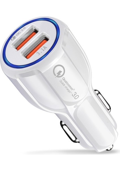 Beyaz 3A Hızlı Şarj 3.0 USB Araç Şarj Cihazı iphone 11 Için Xiaomi Mi 10 Supercharge Scp Qc3.0 Hızlı USB Araç Telefonu Hızlı Şarj (Yurt Dışından)