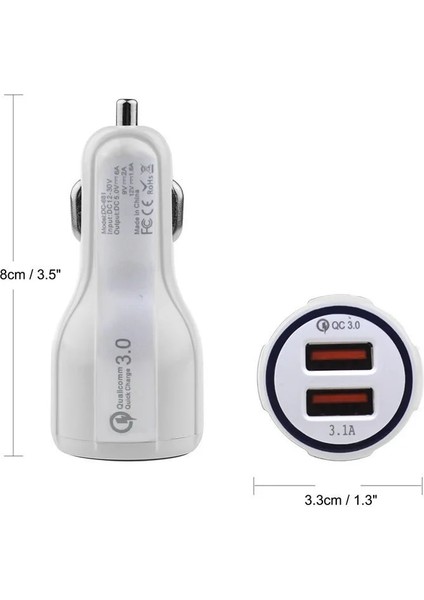 Beyaz 3A Hızlı Şarj 3.0 USB Araç Şarj Cihazı iphone 11 Için Xiaomi Mi 10 Supercharge Scp Qc3.0 Hızlı USB Araç Telefonu Hızlı Şarj (Yurt Dışından) fırsatları