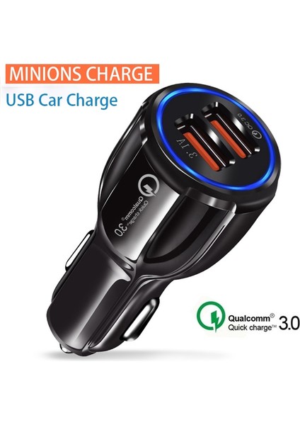 Beyaz 30W Hızlı Şarj 3.0 Çift USB Araç Şarj Cihazı 5V6A Turbo Hızlı Araç Şarj Cep Telefonu Şarj Cihazı iPhone Xiaomi Sumsang Adaptörü (Yurt Dışından) modelleri