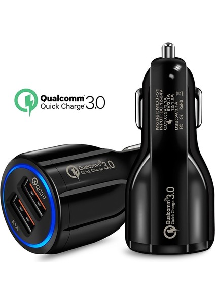 Beyaz 30W Hızlı Şarj 3.0 Çift USB Araç Şarj Cihazı 5V6A Turbo Hızlı Araç Şarj Cep Telefonu Şarj Cihazı iPhone Xiaomi Sumsang Adaptörü (Yurt Dışından) fırsatları