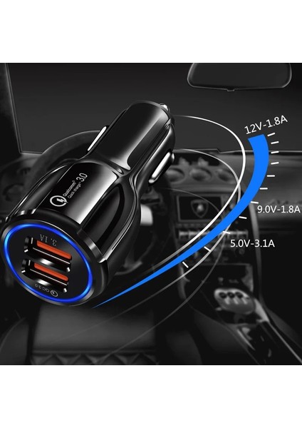 Beyaz 30W Hızlı Şarj 3.0 Çift USB Araç Şarj Cihazı 5V6A Turbo Hızlı Araç Şarj Cep Telefonu Şarj Cihazı iPhone Xiaomi Sumsang Adaptörü (Yurt Dışından) indirimleri