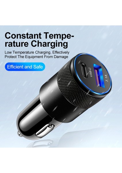 Siyah Araç Şarj Cihazı Araç Içi Şarj Cihazı USB C Araç Şarj Cihazı Hızlı Şarj 3.0 Tip C iPhone 13 Pro Max Için Hızlı Şarj Telefon Adaptörü Redmi Huawei Samsung (Yurt Dışından) modelleri