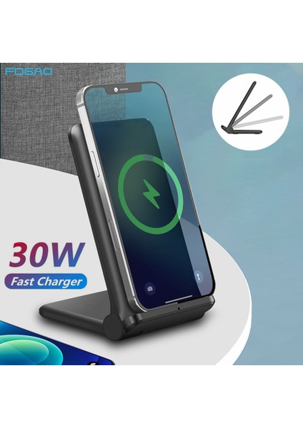 10W Pad 30W Hızlı Şarj Kablosuz Şarj Standı Samsung S22 iPhone Için Katlanabilir Hızlı Şarj Yuvası Tutucu 14 13 12 11 Pro Max x 8 (Yurt Dışından) indirimleri