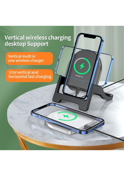 30W Siyah 30W Kablosuz Şarj Standı iPhone 13 12 11 Pro Xs Max x Samsung Xiaomi Telefon Tutucu Indüksiyon Hızlı Kablosuz Şarj Pedi (Yurt Dışından) indirimleri