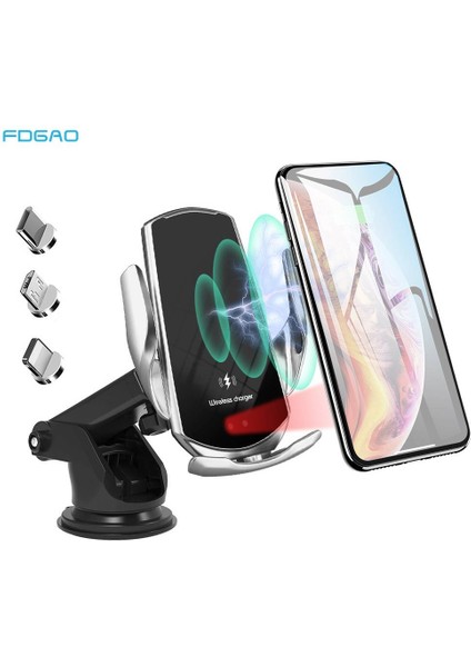 Tip 03 Gümüş 15W Kablosuz Araç Şarj Cihazı Telefon Tutucu iPhone 14 13 12 11 Pro Max 8 Kızılötesi Indüksiyon Şarj Cihazı Dock Istasyonu Samsung S22 Için (Yurt Dışından) indirimleri