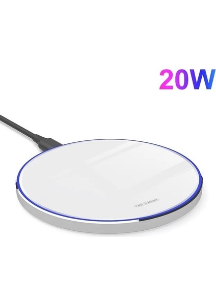 20W Beyaz 30W Hızlı Kablosuz Şarj Aleti Pedi iPhone 12 Pro 11 Xs Xr x 8 Tip C Indüksiyon Hızlı Şarj Samsung S21 S20 S10 Xiaomi 11 (Yurt Dışından)