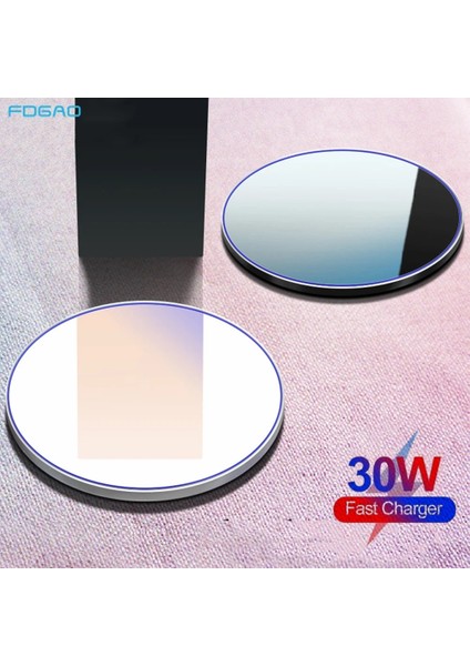 20W Beyaz 30W Hızlı Kablosuz Şarj Aleti Pedi iPhone 12 Pro 11 Xs Xr x 8 Tip C Indüksiyon Hızlı Şarj Samsung S21 S20 S10 Xiaomi 11 (Yurt Dışından) indirimleri