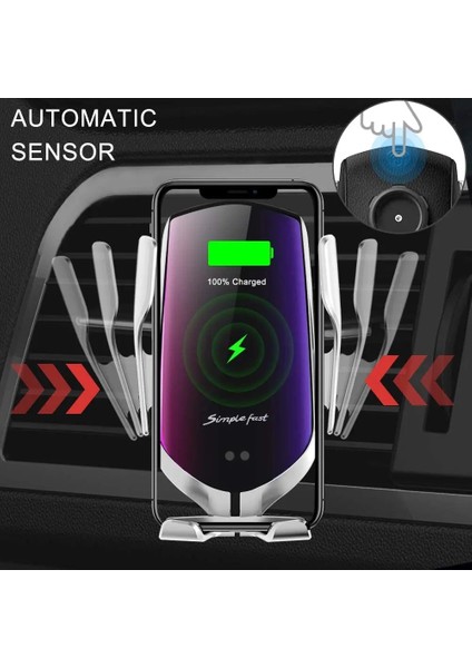 Otomatik Kelepçe Yok 10W Araba Kablosuz Şarj Cihazı Otomatik Sıkma iPhone 14 13 12 11X8 Xr Xs Samsung S22 S21 S20 S10 Hava Firar Montaj Telefon Tutucu (Yurt Dışından) fiyatları