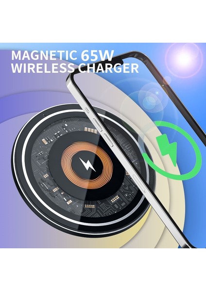 Sadece Pad 65W Kablosuz Şarj Pad Standı iPhone 14 13 12 x Pro Max Samsung S22 S21 Not Xiaomi Indüksiyon Hızlı Şarj Istasyonu Istasyonu (Yurt Dışından) fiyatları