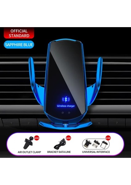 Mavi Stil 2 30W Araç Kablosuz Şarj Cihazı Hava Firar Cep Telefonu Tutucu Dağı Hızlı Şarj Standı IPhone 13 12 11 x Pro Max Xiaomi Samsung (Yurt Dışından)
