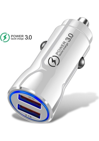 Tip 3 Beyaz Hızlı Şarj 3.0 Araç Şarj Cihazı Taşınabilir 5V 3A Hızlı Şarj Gps 3 Port USB Araç Şarj Cihazı iPhone Samsung iPad Için USB Şarj Adaptörü (Yurt Dışından)