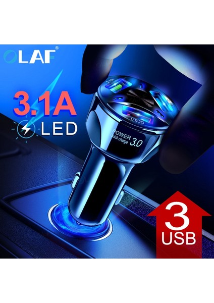 Tip 3 Beyaz Hızlı Şarj 3.0 Araç Şarj Cihazı Taşınabilir 5V 3A Hızlı Şarj Gps 3 Port USB Araç Şarj Cihazı iPhone Samsung iPad Için USB Şarj Adaptörü (Yurt Dışından) fırsatları