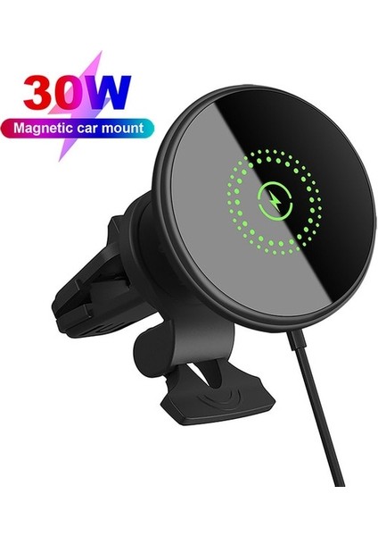 30W Yenı 30W Manyetik Araç Kablosuz Şarj Cihazı Telefon Tutucu iPhone 14 13 12 Mini Pro Max Hava Firar Dağı Hızlı Şarj Standı Istasyonu (Yurt Dışından)