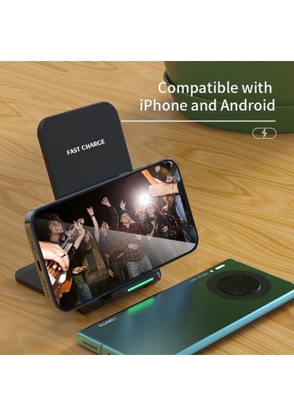Siyah Kablo Yok 60W Kablosuz iPhone Şarj Cihazı 14 13 12 Pro Max 11 Telefon Standı Hızlı Şarj Şarj Cihazı Samsung Note 20/10 S21 Ultra Katlanabilir (Yurt Dışından) fiyatları