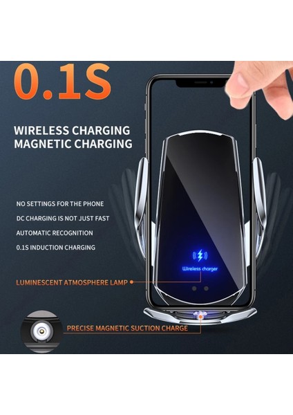 Gümüş Kablo ile 75W Araç Kablosuz Şarj Cihazı iPhone 12 13 14 12 11 Pro Max Xiaomi Samsung S10 S20 S21 Telefon Şarj Cihazları Indüksiyon Hızlı Şarj (Yurt Dışından) fırsatları