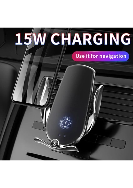Siyah Araç Şarj Cihazı Kablosuz Araç Şarj Cihazı Montaj 15W Hızlı Otomatik Sensör Manyetik USB Telefon Tutucu iPhone 14 13 12 11 Xs Xr x 8 Samsung S21 S20 (Yurt Dışından) fırsatları