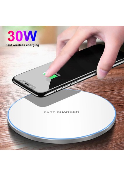 20W Siyah 30W Kablosuz Şarj Aleti Pedi iPhone 14 13 12 11 Pro Max x Samsung S22 Xiaomi 12 Şarj Cihazları Indüksiyon Hızlı Şarj Standı Istasyonu (Yurt Dışından) fırsatları