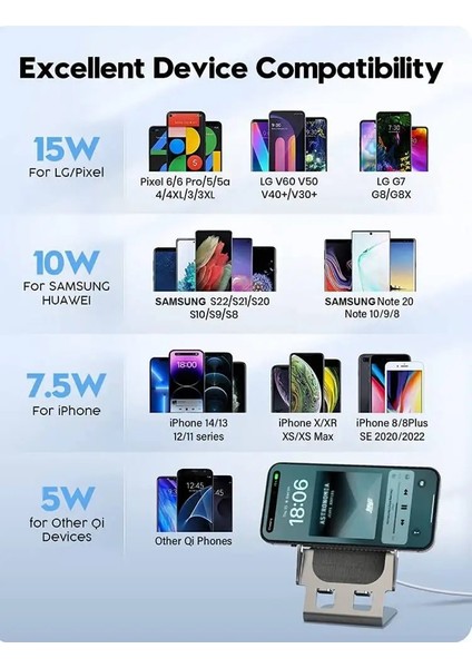 Gümüş 30W Katlanabilir Kablosuz Şarj Standı iPhone 14 13 12 11 Pro Max Xr x 8 Samsung S22 Hızlı Şarj Standı Istasyonu Telefon Tutucu (Yurt Dışından) modelleri