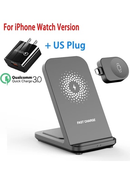 Apple Watch Için Abd 30W 3'ü 1 Arada Kablosuz Şarj Standı Samsung/apple Watch Için Hızlı Şarj Dock Istasyonu iPhone 13 12 Samsung S21/S20 Şarj Cihazı (Yurt Dışından)