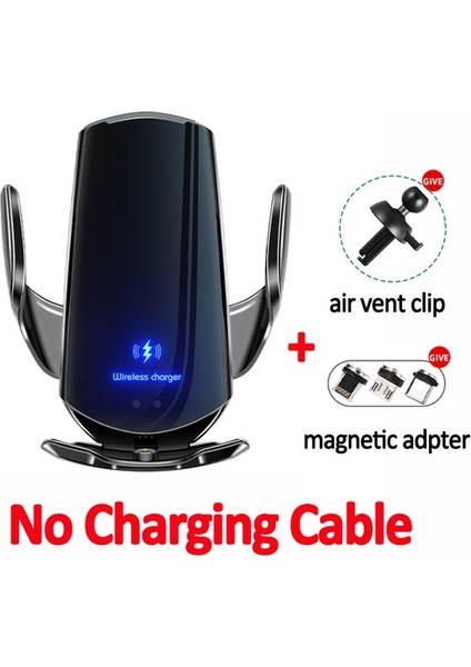 Siyah Kablo Yok 75W Araba Kablosuz Şarj Cihazı Manyetik Otomatik Hava Firar Araç Telefonu Tutucu iPhone Samsung Xiaomi Için Kızılötesi Indüksiyon Hızlı Şarj (Yurt Dışından)