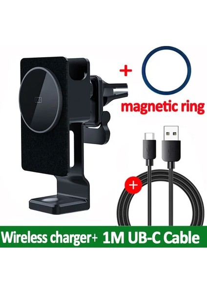 Kablolu Şarj Cihazı 100W 3'ü 1 Arada Manyetik Araç Kablosuz Şarj Cihazı Hava Firar Telefon Tutucu iPhone 14 13 12 Pro Max Apple Watch Hızlı Şarj Istasyonu (Yurt Dışından)