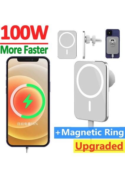 C Tipi Kablo Olmadan 100W Manyetik Araç Kablosuz Şarj Cihazları Hava Firar Telefon Tutucu iphone 14 13 12 Mini Pro Max Araç Şarj Cihazı Hızlı Şarj Istasyonu (Yurt Dışından) fiyatları