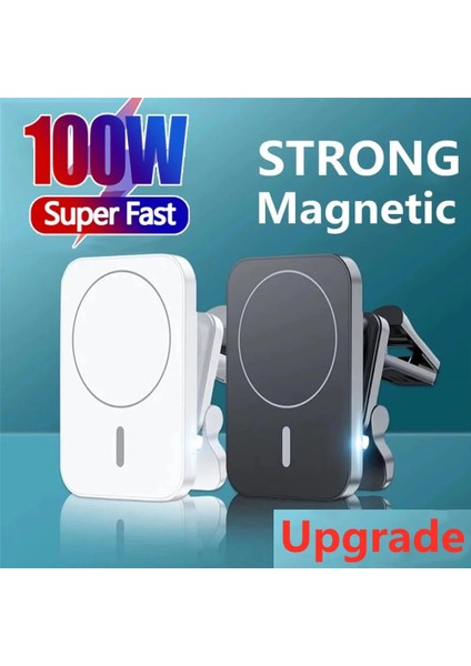 Siyah (Md 2) Kablo Yok 100 W Manyetik Kablosuz Şarj Cihazı Araba Hava Firar Halkalı Telefon Kılıfı Tutucu Mini Hızlı Şarj Istasyonu iPhone 12 13 14 Pro Max Macsafe (Yurt Dışından) indirimleri