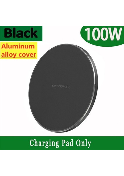 Siyah 100W Kablosuz Şarj Aleti Pedi iPhone 14 13 12 11 Pro Max x Xr Xs Samsung Xiaomi Indüksiyon Hızlı Kablosuz Şarj Standı Istasyonu (Yurt Dışından)