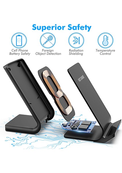 Siyah 100W Kablosuz Şarj Standı iPhone 14 13 12 11 Pro x Xs Max Xr 8 Samsung S22 S21 Hızlı Şarj Standı Istasyonu Telefon Tutucu (Yurt Dışından) indirimleri