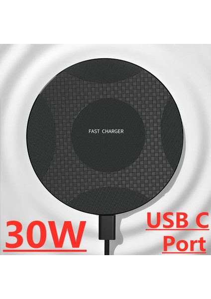 Beyaz Kablo ile 30W Hızlı Kablosuz Şarj Aleti Pedi iPhone 13 12 11 Pro Max x Xs Xr 8 Artı Samsung Xiaomi Kablosuz Şarj Istasyonu Şarj Cihazları (Yurt Dışından) modelleri