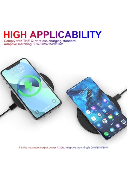 Beyaz Kablo ile 30W Hızlı Kablosuz Şarj Aleti Pedi iPhone 13 12 11 Pro Max x Xs Xr 8 Artı Samsung Xiaomi Kablosuz Şarj Istasyonu Şarj Cihazları (Yurt Dışından) indirimleri