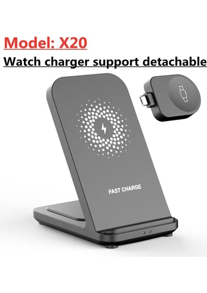 X20 Izle Çıkarılabilir 30W 3 In 1 Kablosuz Şarj Standı Samsung S22 S21 Galaxy Izle 5 4 3 Aktif 1/2 Tomurcukları Şarj Cihazları Hızlı Şarj Istasyonu Istasyonu (Yurt Dışından)