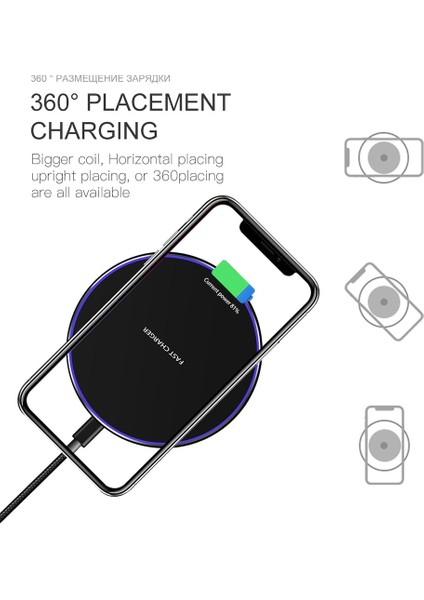 Beyaz Fdgao Kablosuz iphone Şarj Cihazı 12 11 x Xs Max Xr 8 Artı 10 W Hızlı Kablosuz Şarj Pedi Xiaomi Mi 11 10 Samsung S21 S20 (Yurt Dışından) fiyatları