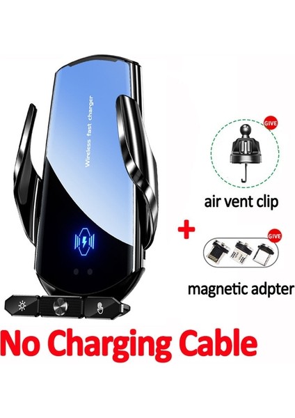 Kablo Yok Siyah 100W Araba Kablosuz Şarj Cihazı Manyetik Otomatik Araç Telefonu Tutucu iPhone Samsung Xiaomi Için Kızılötesi Indüksiyon Hızlı Şarj Istasyonu (Yurt Dışından)